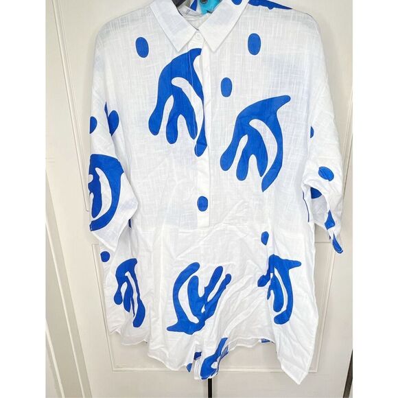 Petal & Pup KELLIE ROMPER - WHITE/BLUE Nwot Size XL - Picture 2 of 8